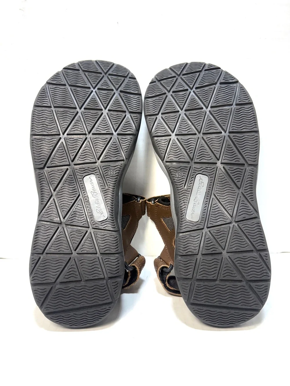 NEW Eddie Bauer Men’s Hank Sporty River Sandal Dual Straps Brown Leather Size 13